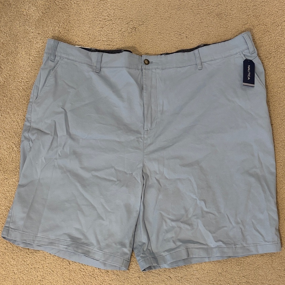 Nautica Men's Sky Blue Flat Front Shorts